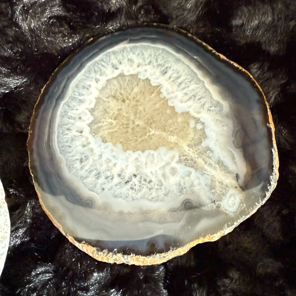 Agate Quartz Slice Tieback /Wall Hook Set Of 2
